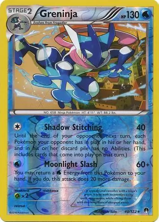 40/122 Greninja BKP Rare Reverse Holo