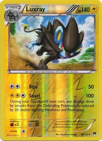 46/122 Luxray BKP Rare Reverse Holo