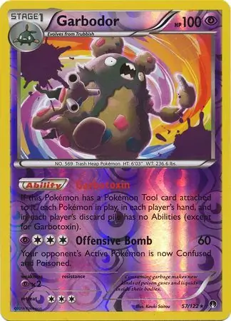 57/122 Garbodor BKP Rare Holo Reverse Holo