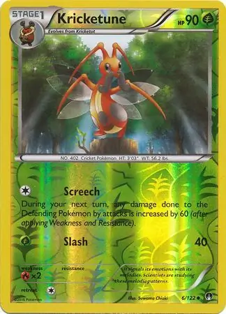 6/122 Kricketune BKP Uncommon Reverse Holo
