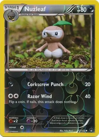 72/122 Nuzleaf BKP Uncommon Reverse Holo