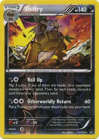 73/122 Shiftry BKP Rare Reverse Holo