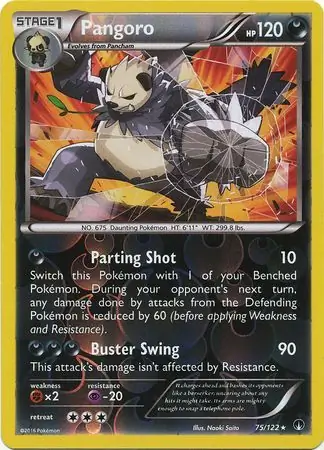 75/122 Pangoro BKP Rare Reverse Holo