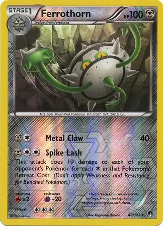 80/122 Ferrothorn BKP Rare Reverse Holo