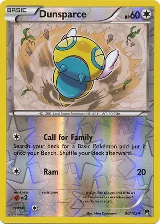 90/122 Dunsparce BKP Uncommon Reverse Holo