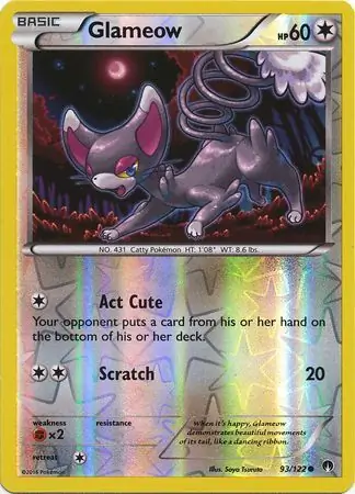 93/122 Glameow BKP Common Reverse Holo