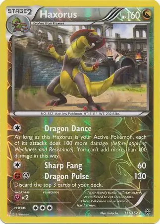 111/162 Haxorus BKT Rare Holo Reverse Holo