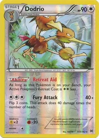 117/162 Dodrio BKT Rare Reverse Holo
