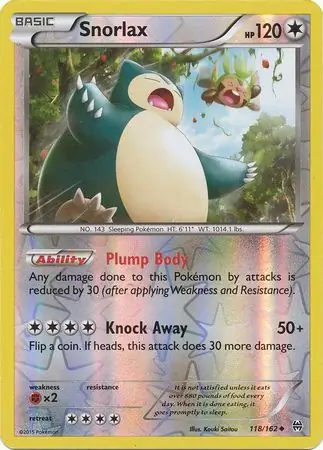 118/162 Snorlax BKT Uncommon Reverse Holo