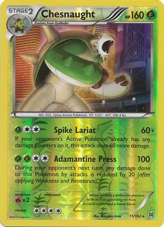 11/162 Chesnaught BKT Rare Holo Reverse Holo