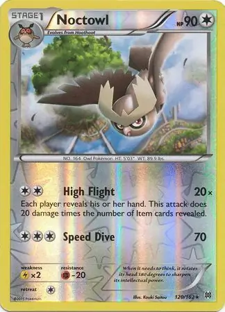 120/162 Noctowl BKT Rare Reverse Holo