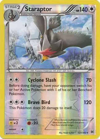 127/162 Staraptor BKT Rare Reverse Holo