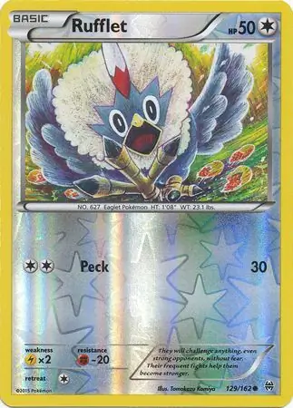 129/162 Rufflet BKT Common Reverse Holo
