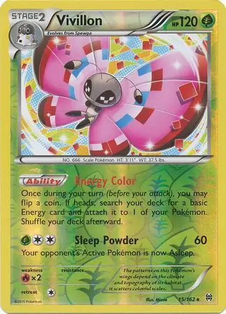 15/162 Vivillon BKT Rare Holo Reverse Holo