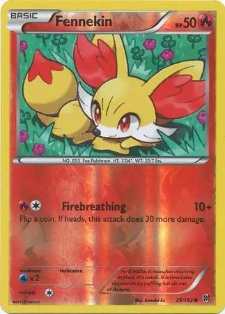 25/162 Fennekin BKT Common Reverse Holo