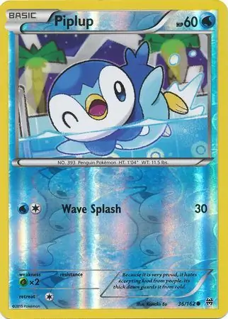 36/162 Piplup BKT Common Reverse Holo