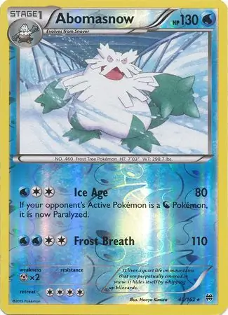 40/162 Abomasnow BKT Rare Reverse Holo
