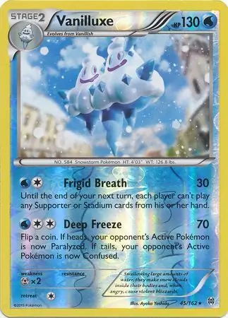 45/162 Vanilluxe BKT Rare Reverse Holo