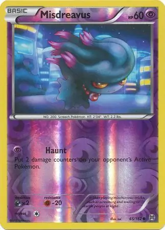 65/162 Misdreavus BKT Common Reverse Holo