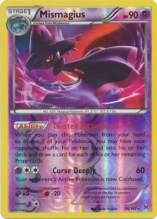 66/162 Mismagius BKT Rare Holo Reverse Holo