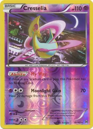 70/162 Cresselia BKT Rare Reverse Holo