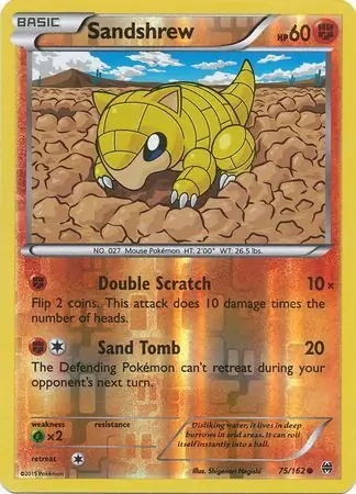 75/162 Sandshrew BKT Common Reverse Holo