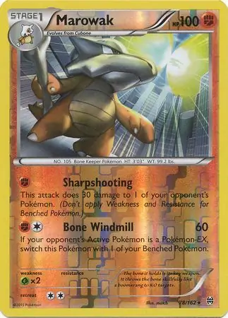 78/162 Marowak BKT Rare Reverse Holo