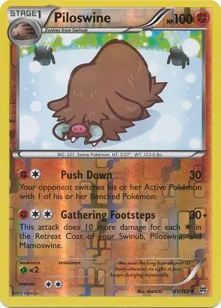 81/162 Piloswine BKT Uncommon Reverse Holo