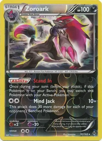 91/162 Zoroark BKT Rare Holo Reverse Holo