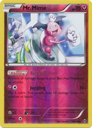 97/162 Mr. Mime BKT Rare Reverse Holo
