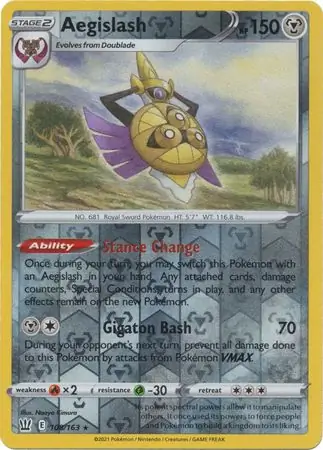 108/163 Aegislash BST Rare Reverse Holo