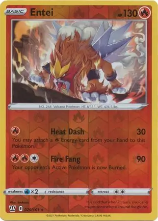 020/163 Entei BST Rare Holo Reverse Holo