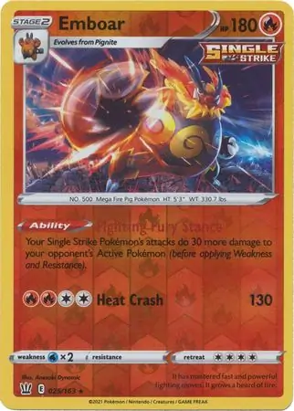 025/163 Emboar BST Rare Holo Reverse Holo
