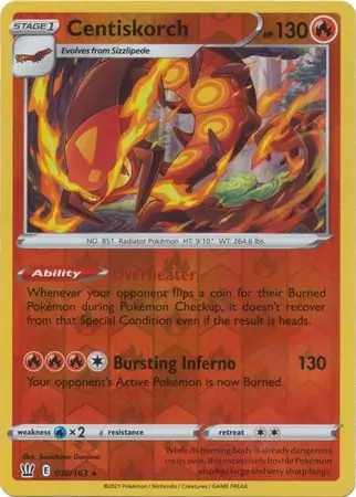 030/163 Centiskorch BST Rare Reverse Holo