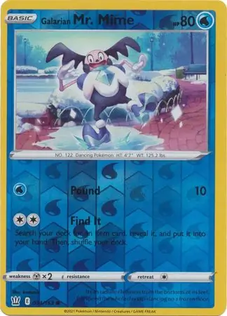 034/163 Galarian Mr. Mime BST Common Reverse Holo