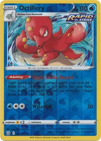 037/163 Octillery BST Rare Holo Reverse Holo