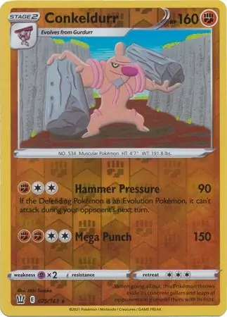 075/163 Conkeldurr BST Rare Reverse Holo