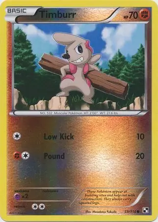 59/114 Timburr BLW Common Reverse Holo