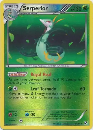 6/114 Serperior BLW Rare Holo Reverse Holo