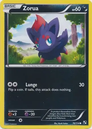 70/114 Zorua BLW Common Reverse Holo