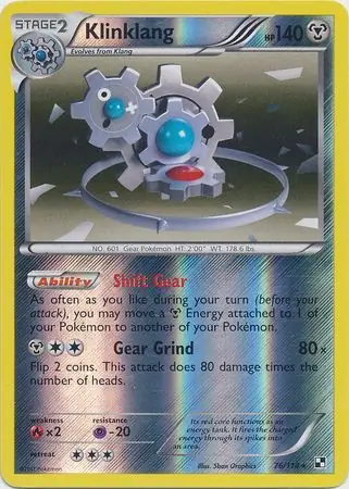 76/114 Klinklang BLW Rare Holo Reverse Holo