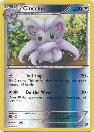89/114 Cinccino BLW Rare Reverse Holo