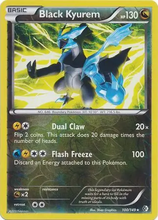 100/149 Black Kyurem BCR Rare Reverse Holo