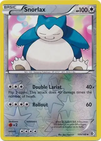 109/149 Snorlax BCR Uncommon Reverse Holo