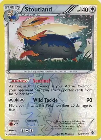 122/149 Stoutland BCR Rare Holo Reverse Holo