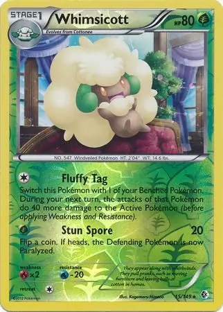 15/149 Whimsicott BCR Rare Reverse Holo