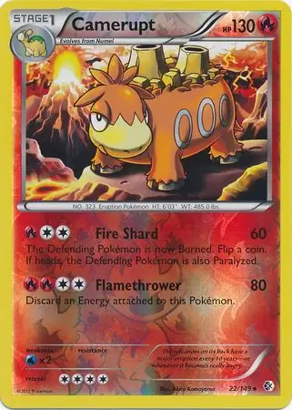 22/149 Camerupt BCR Rare Reverse Holo