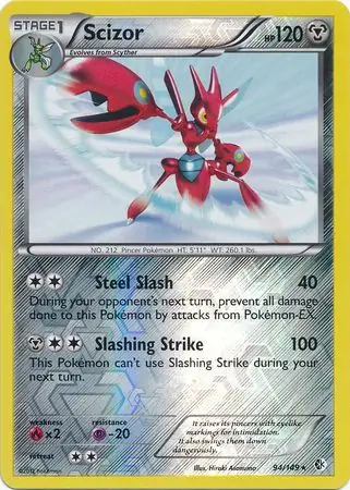 94/149 Scizor BCR Rare Holo Reverse Holo