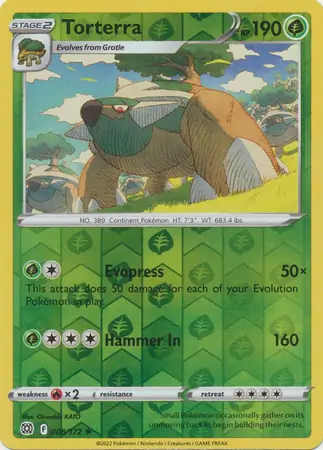 008/172 Torterra BRS Rare Holo Reverse Holo