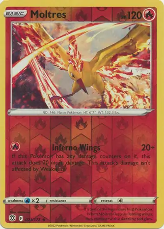021/172 Moltres BRS Rare Holo Reverse Holo